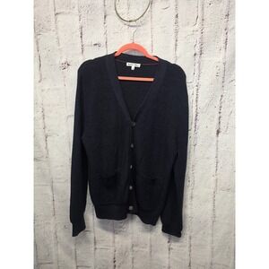 ALEX MILL Navy Wool Knit Cardigan Sweater Mens Size L Large Preppy EUC